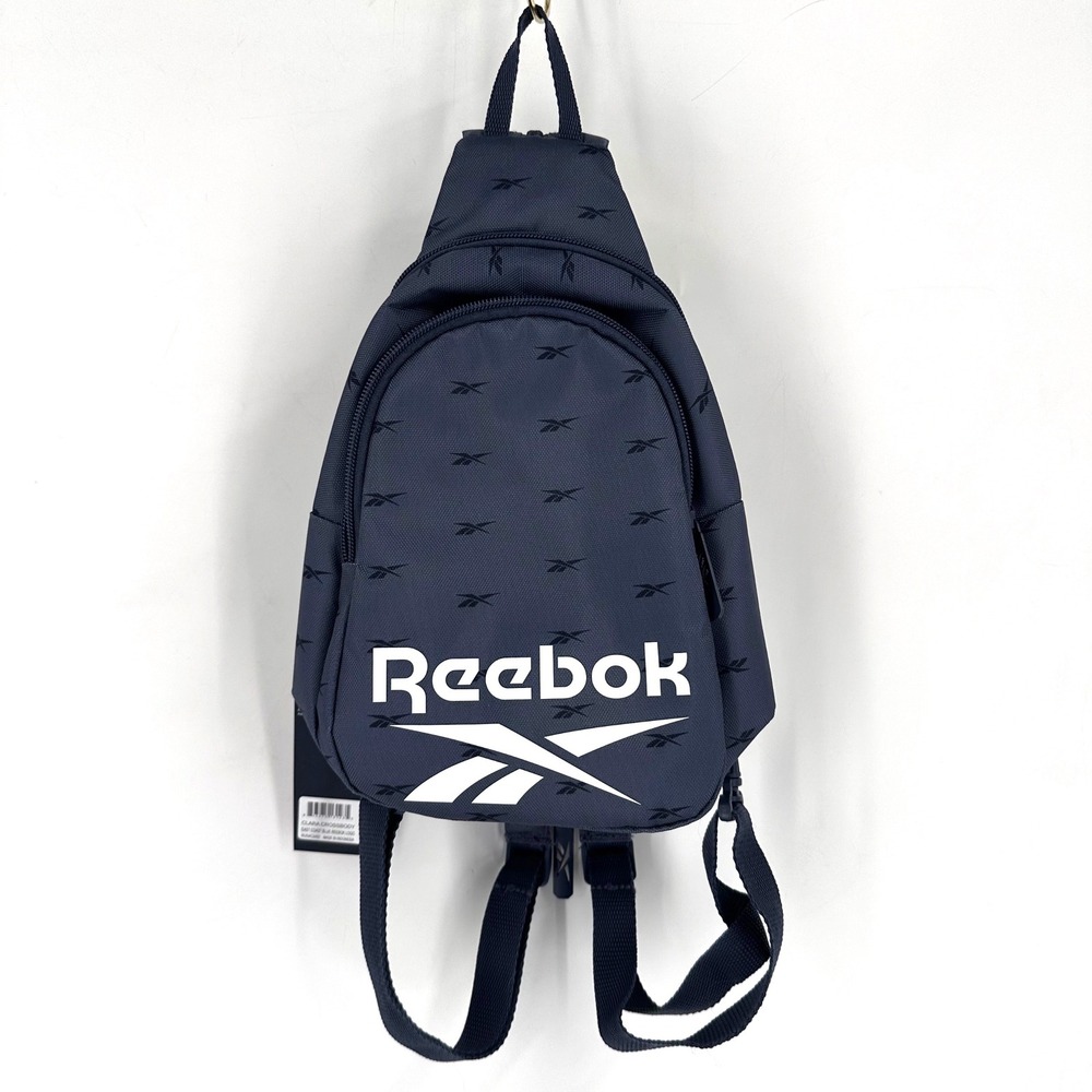 NWT Reebok Clara Crossbody Bag East Coast Blue All Over Logo‎ Sling Bag